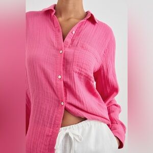 Rails Ellis long sleeve button down shirt Hibiscus size Large